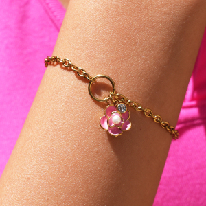Bracelet Pour Femme Simple Series Daily Flower En Acier Inoxydable Étanche Couleur Or h5 Image3