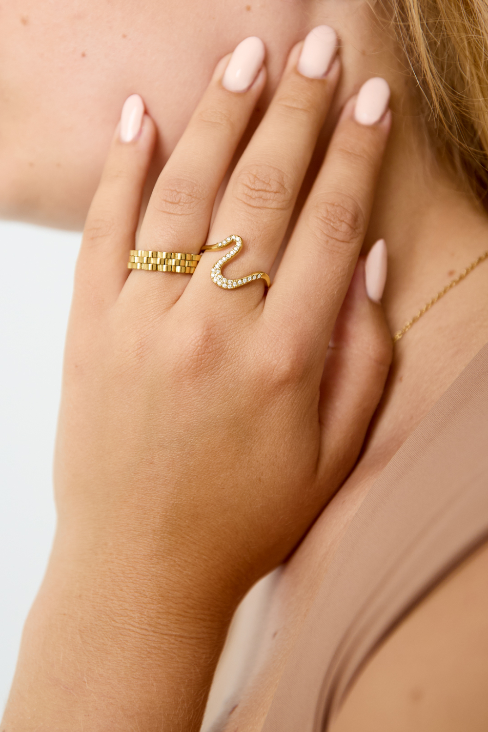 Bagues En Acier Inoxydable, Collection Simple Daily Simple, Bijoux Pour Femmes Image2