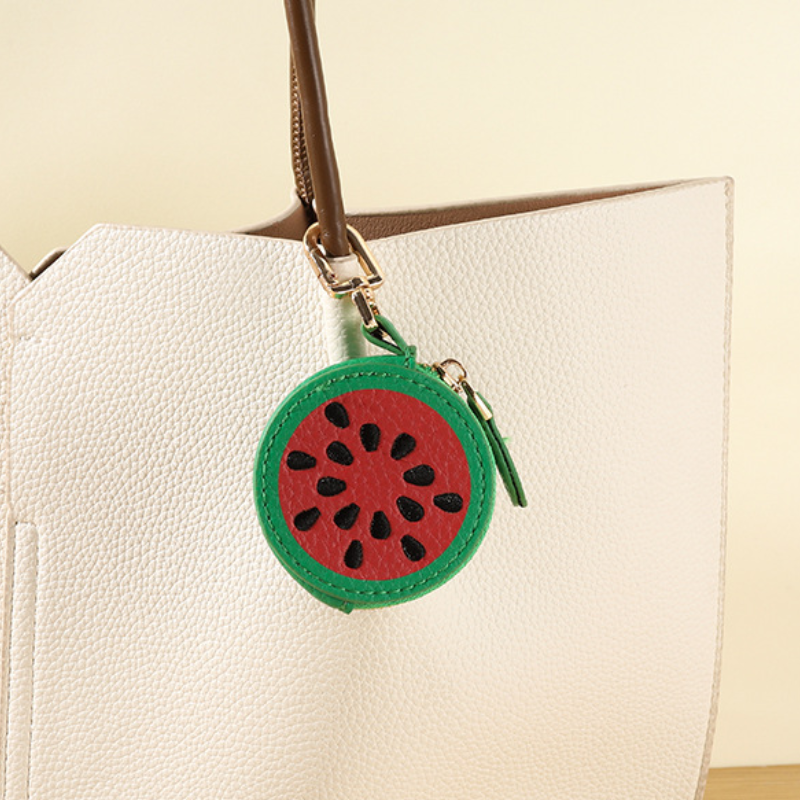 Porte-Clés En Cuir Multicolores À Motifs De Fruits Mignons, Collection Simple Image3