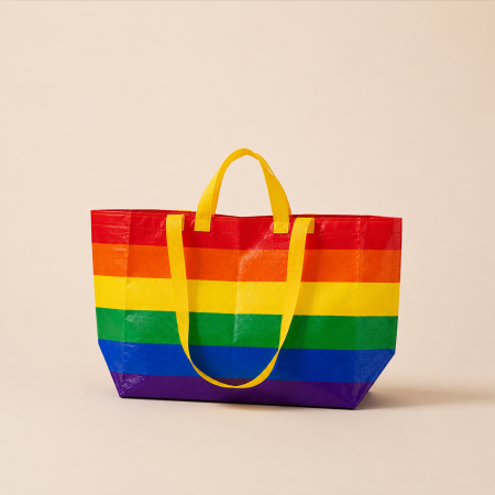 Sac carré femme à rayures tissées multicolores style décontracté