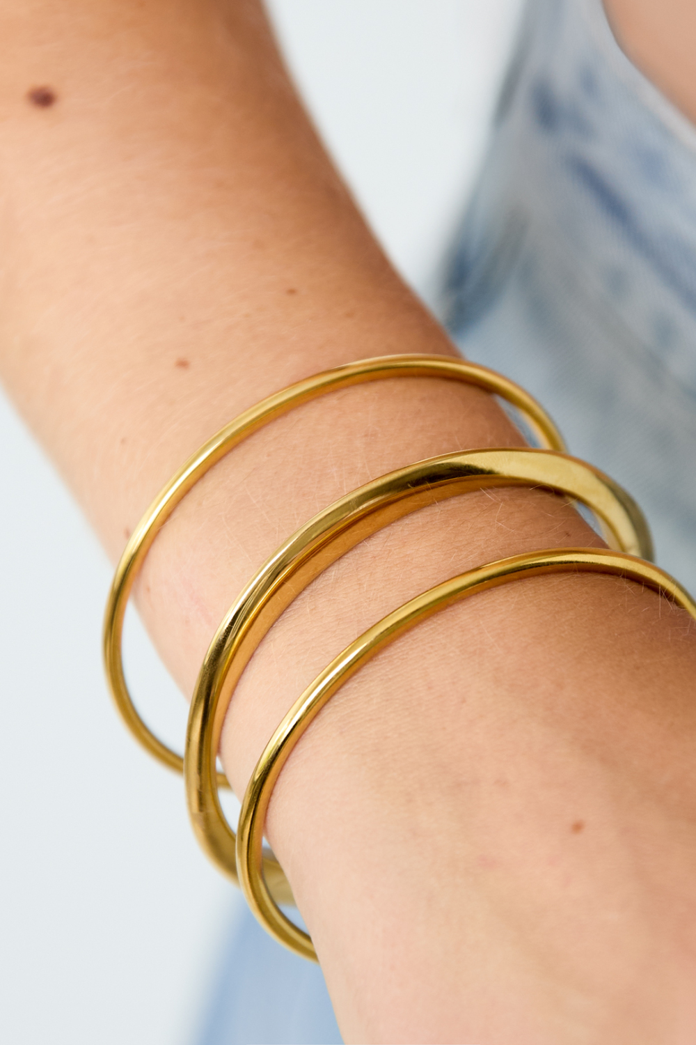 Bracelet Jonc En Acier Inoxydable, Style Cercle, Collection Simple Pour Femmes, Bijoux Du Quotidien Image2
