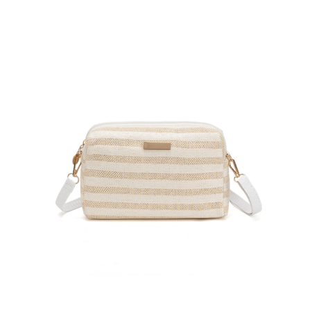 Sac carré pour femme en PU tissé à rayures, style décontracté 2