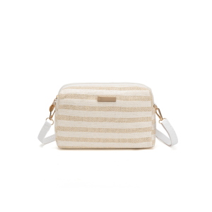 Sac Carré Pour Femme En Pu Tissé À Rayures, Style Décontracté h5 Image2