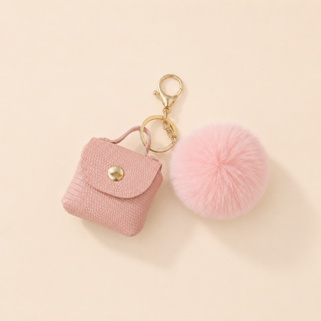 Porte-clés trèfle en PU uni couleur quotidienne de la série Simple 2