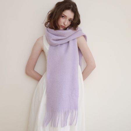 Écharpes d'hiver en laine et polyester à pompons, couleur unie, de la série Simple
