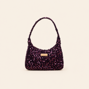 Sac Carré Femme En Pu Uni À Sequins Style Soirée h5 Image2