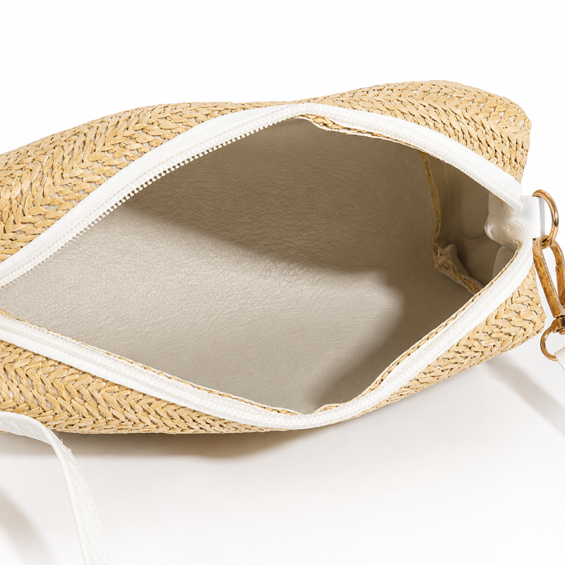 Sac Carré Pour Femme En Pu Tissé À Rayures, Style Décontracté h5Image6