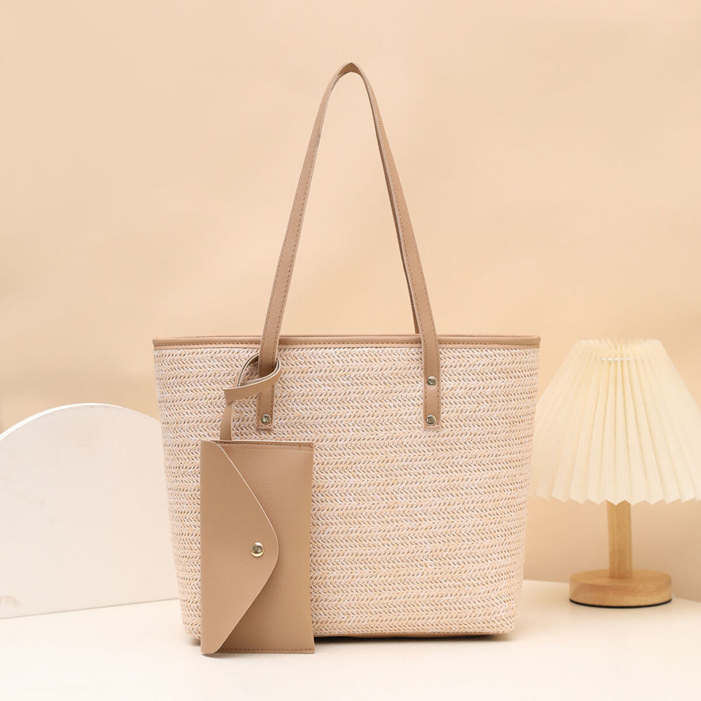 Sac Carré Femme En Pu Tissé À Rayures Multicolores Style Décontracté h5Image2