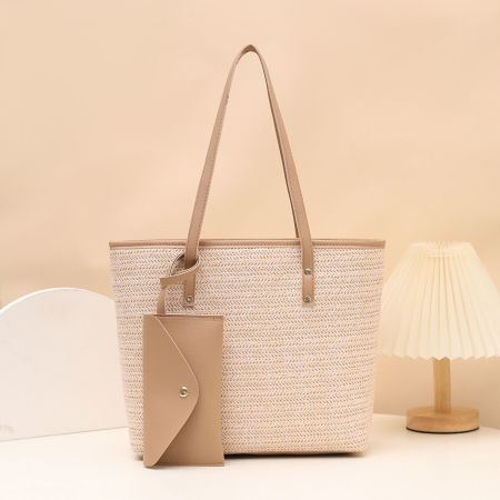 Sac carré femme en PU tissé à rayures multicolores style décontracté 2