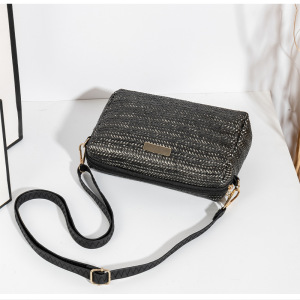 Sac Carré Pour Femme En Pu Tissé À Rayures, Style Décontracté h5 Image4