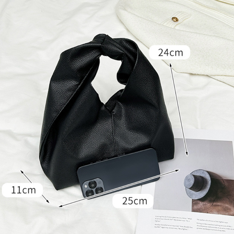 Sac Seau Femme En Pu Torsadé, Style Décontracté, Couleur Unie h5Image5