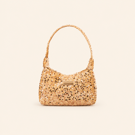 Sac carré femme en PU uni à sequins style soirée