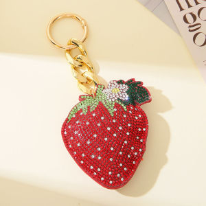 Porte-Clés En Strass Avec Motif Animal Mignon, Fruit, Fraise Et Papillon. Collection Luxueuse. Motifs : Animaux, Fruits, Fraise, Papillon. h5 Image2