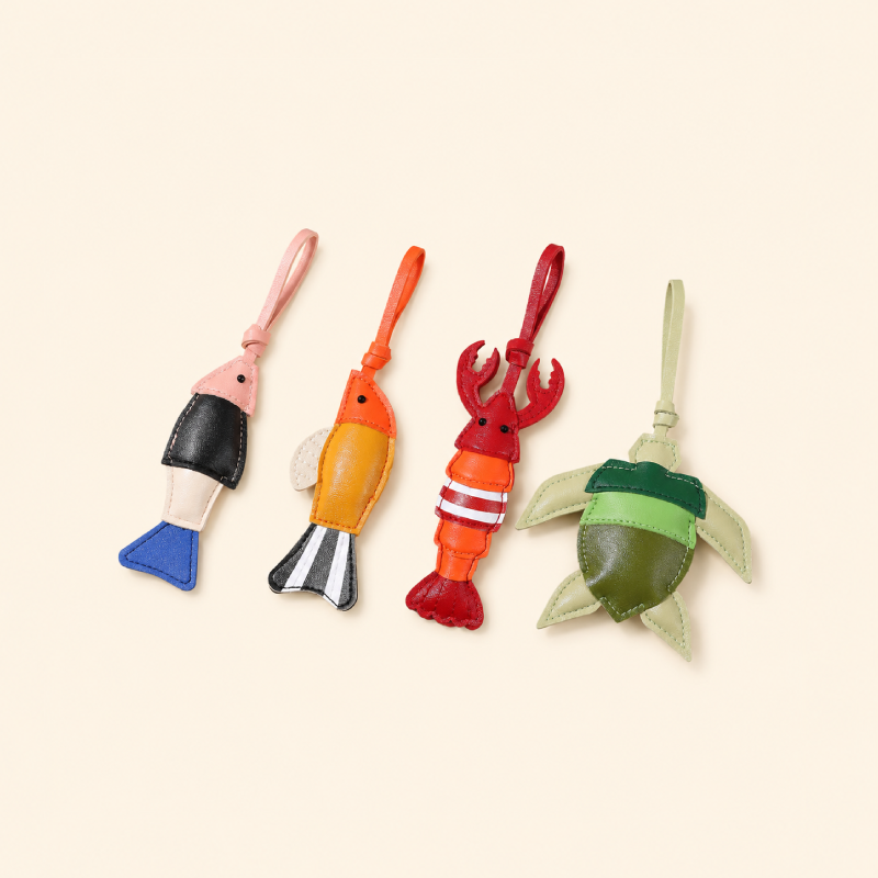 Porte-Clés De Sac En Pu De Qualité Supérieure, De Couleur Unie Ou Mélangée, Motif Animal Naturel, Série Simple Image2