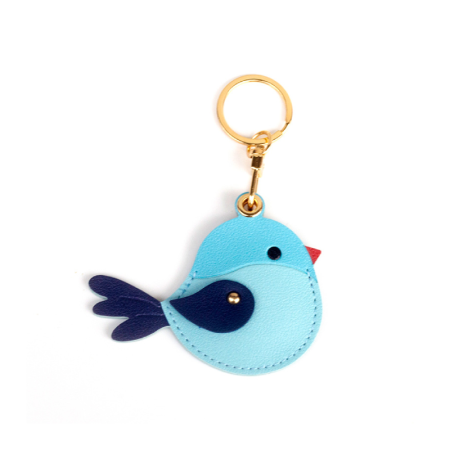 Porte-clés en cuir Simple Series avec oiseaux mignons de couleurs variées