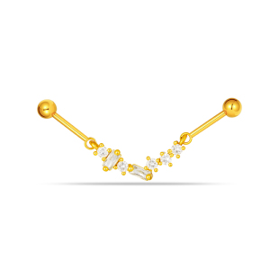 Boucles D'Oreilles Piercing Pour Femmes, Collection Simple, Motif Fleur, Couleur Cuivre Doré Et Zircon. h5