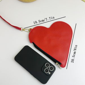 Portefeuilles Et Porte-Cartes En Cuir Uni, Collection Romantique, Motif Cœur Simple h5 