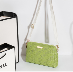 Sac Carré Pour Femme En Pu Tissé À Rayures, Style Décontracté h5 Image3