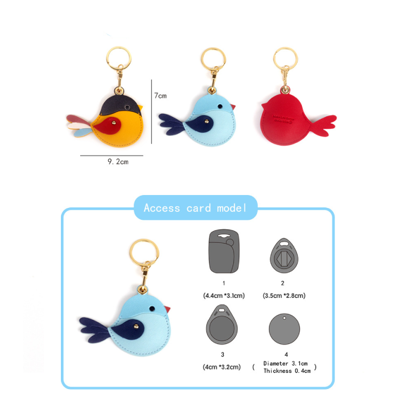 Porte-Clés En Cuir Simple Series Avec Oiseaux Mignons De Couleurs Variées Image3
