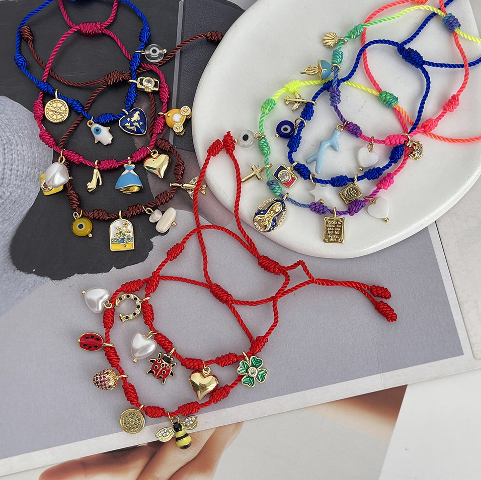 Bracelet Tressé Pour Femme, Collection Romantique, Motif Cœur Irrégulier, Couleur Cuivre Doré Image2