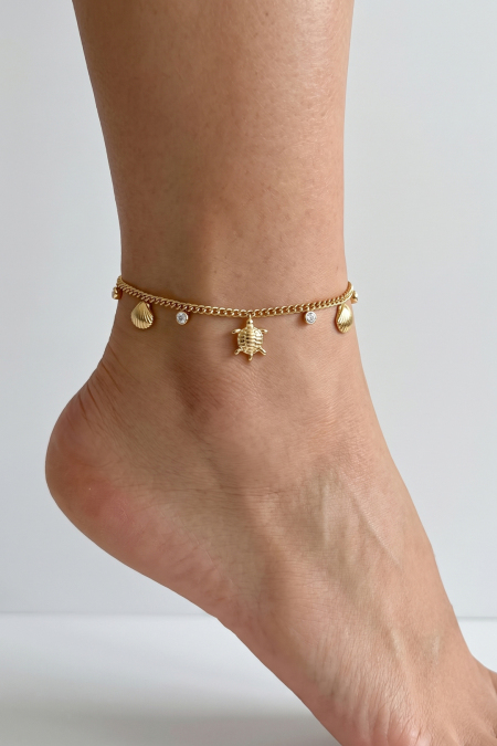 Bracelet de cheville à thème plage avec perles 2