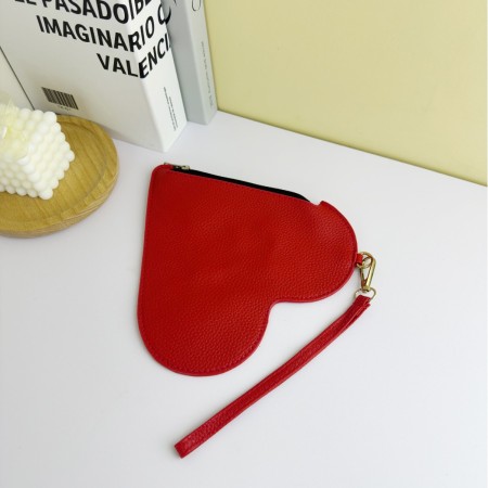 Portefeuilles et porte-cartes en cuir uni, collection Romantique, motif cœur simple 2