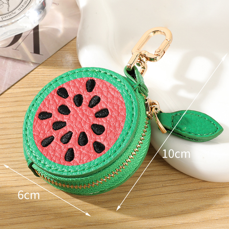 Porte-Clés En Cuir Multicolores À Motifs De Fruits Mignons, Collection Simple Image4