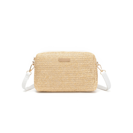 Sac carré pour femme en PU tissé à rayures, style décontracté