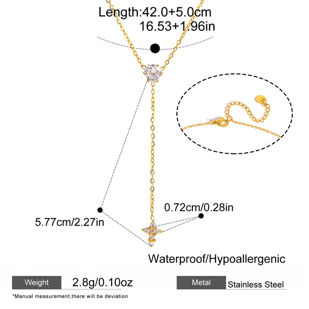 Colliers Pendentifs Pour Femmes En Acier Inoxydable Étanche, Couleur Or, Avec Zircon