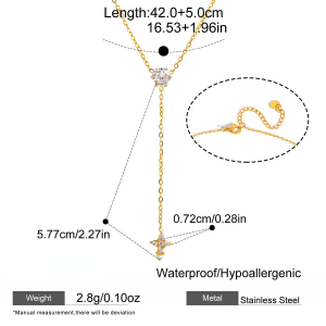Colliers Pendentifs Pour Femmes En Acier Inoxydable Étanche, Couleur Or, Avec Zircon h5