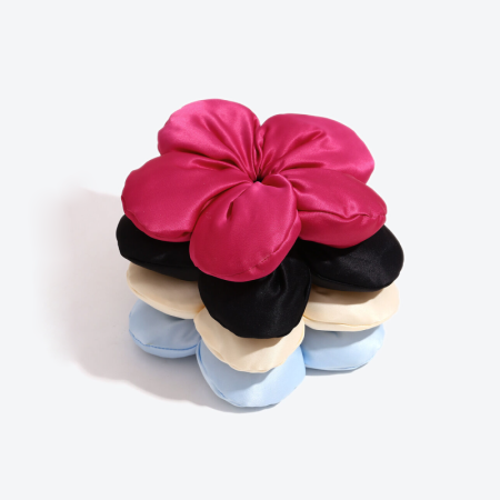 Chouchous en tissu uni couleur fleur douce, collection Simple