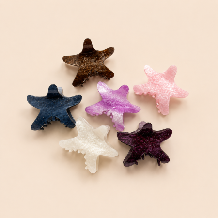 Griffes à cheveux acryliques Simple Series Natural Solid Color Oceanic Style Starfish Color Gradient Color Acrylic Hair Griffes