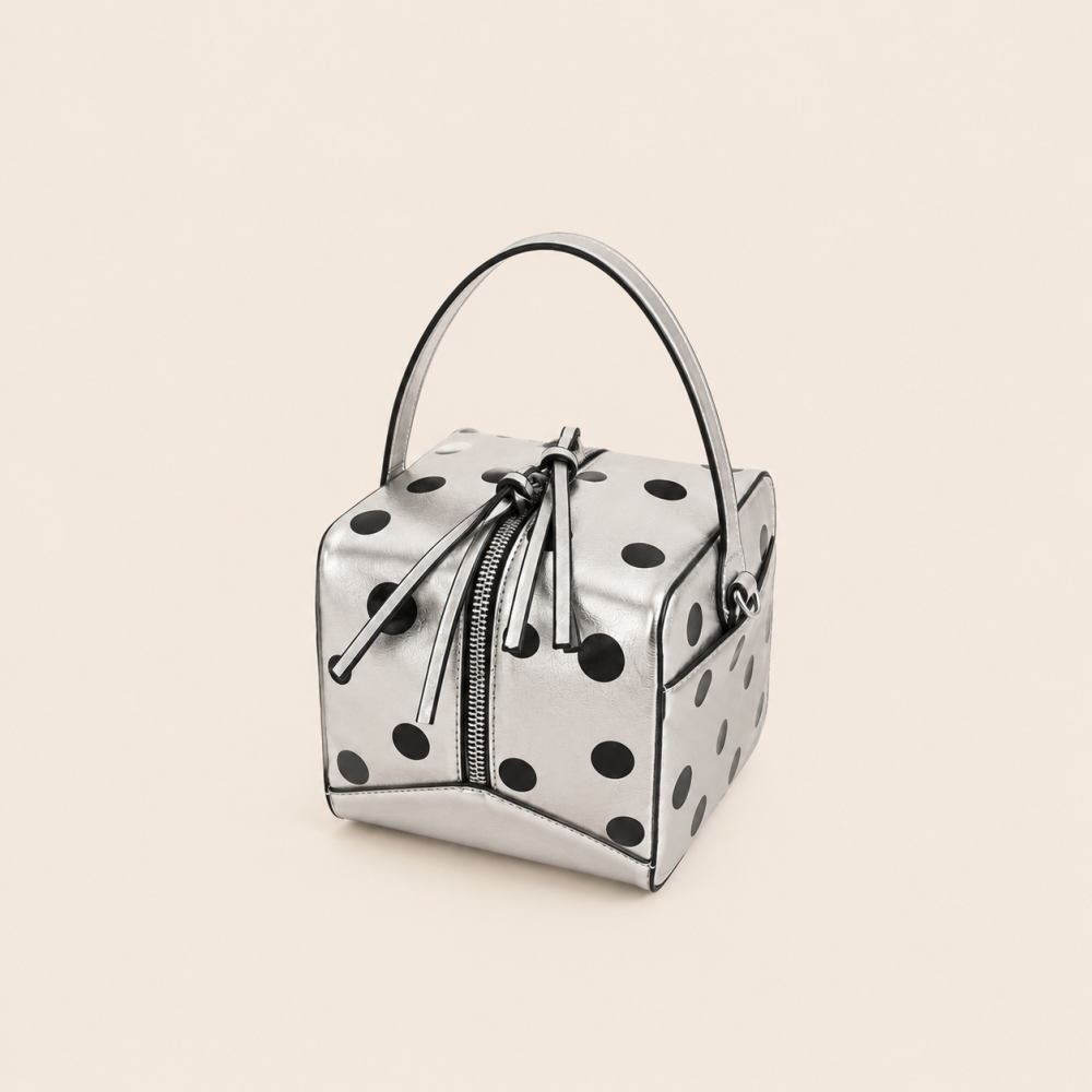 Sac Carré Pour Femme En Pu À Pois, Style Parisien Chic, Uni h5Image2