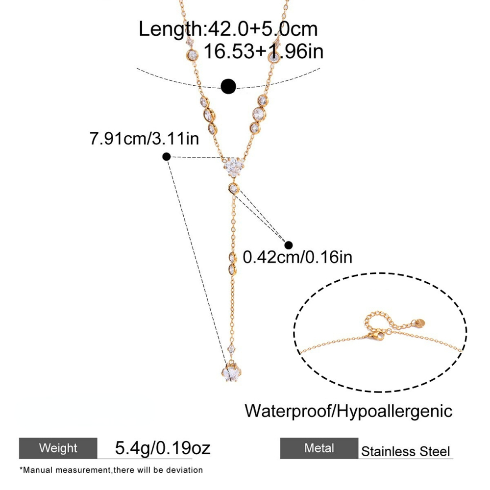 Colliers Pendentifs Pour Femmes En Acier Inoxydable Étanche, Couleur Or, Avec Zircon