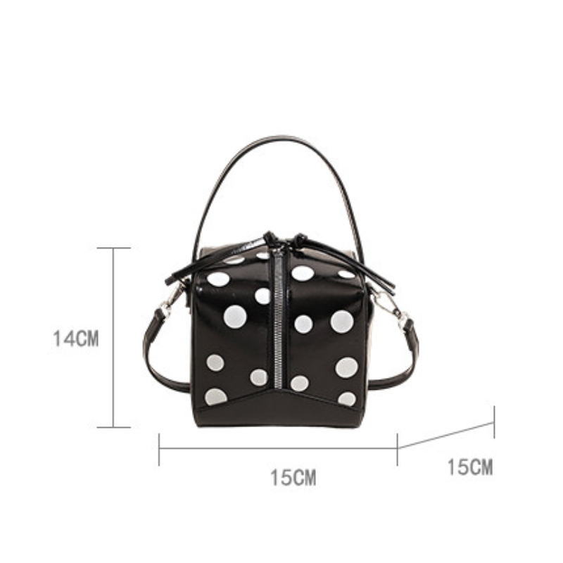 Sac Carré Pour Femme En Pu À Pois, Style Parisien Chic, Uni h5Image5