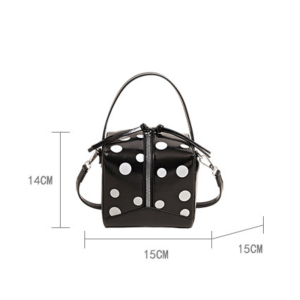 Sac Carré Pour Femme En Pu À Pois, Style Parisien Chic, Uni h5 Image5