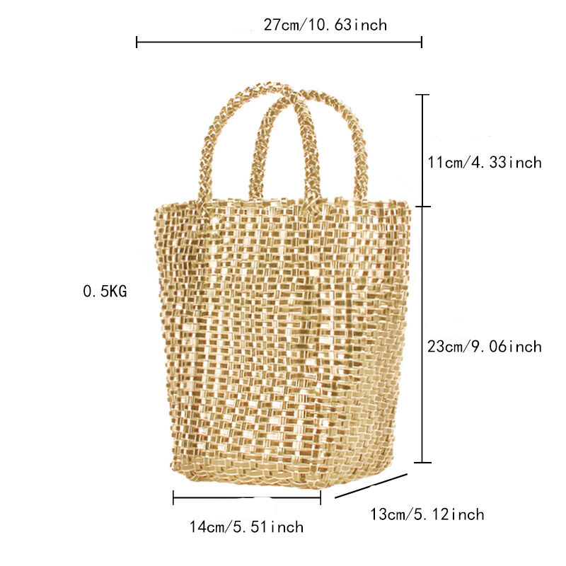 Sac Carré Femme En Pvc Tissé Uni Style Décontracté h5Image6