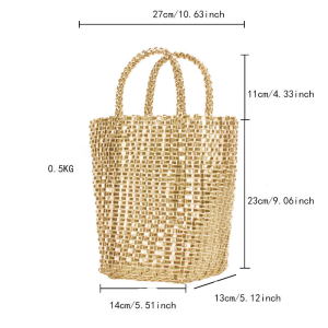 Sac Carré Femme En Pvc Tissé Uni Style Décontracté h5 Image6