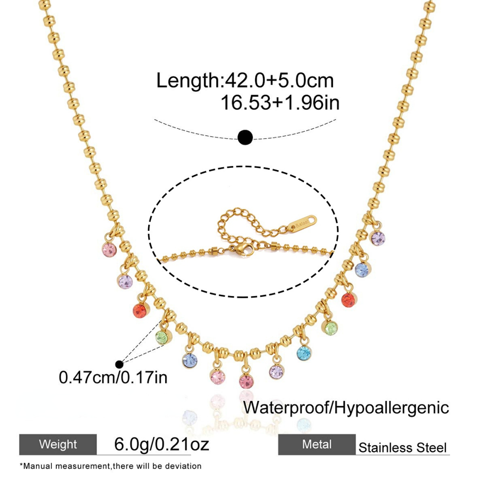 Colliers Pendentifs Pour Femmes En Acier Inoxydable Étanche, Couleur Or, Avec Zircon 