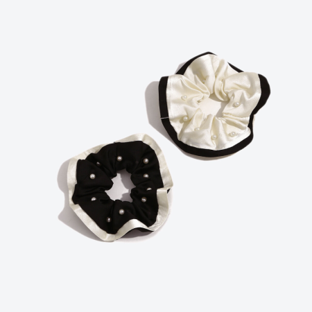 Chouchous en tissu multicolore élégant de la série Simple avec perles artificielles