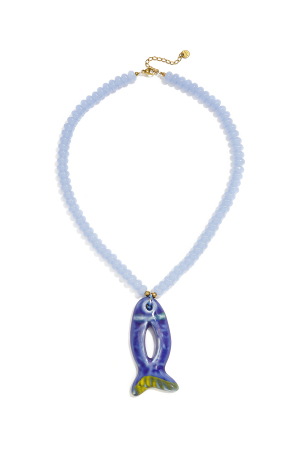 Colliers De Perles En Céramique, Motif Poisson, Vacances, Plage, Collection Romantique, Bijoux Pour Femmes h5 Image3