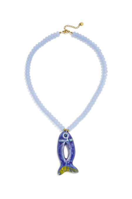 Colliers de perles en céramique, motif poisson, vacances, plage, collection romantique, bijoux pour femmes