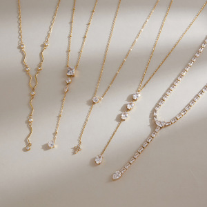 Colliers Pendentifs Pour Femmes En Acier Inoxydable Étanche, Couleur Or, Avec Zircon h5 Image3