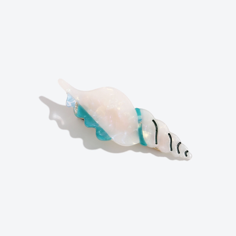 Pinces À Cheveux En Acétate, Motif Coquillage Et Étoile De Mer, Style Océanique, Collection Simple h5Image2