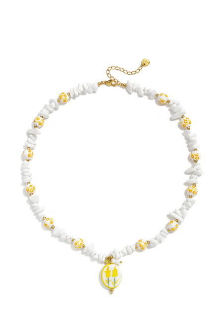 Colliers de perles en céramique, collection florale, vacances/plage, romantique, bijoux pour femmes