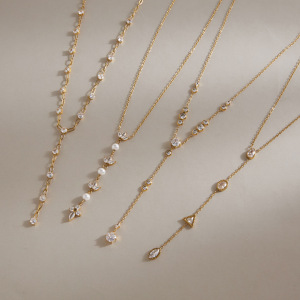 Colliers Pendentifs Pour Femmes En Acier Inoxydable Étanche, Couleur Or, Avec Zircon h5 Image3