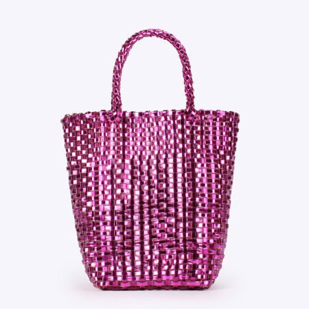 Sac carré femme en PVC tissé uni style décontracté 2