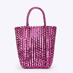 Sac Carré Femme En Pvc Tissé Uni Style Décontracté h5 Image2