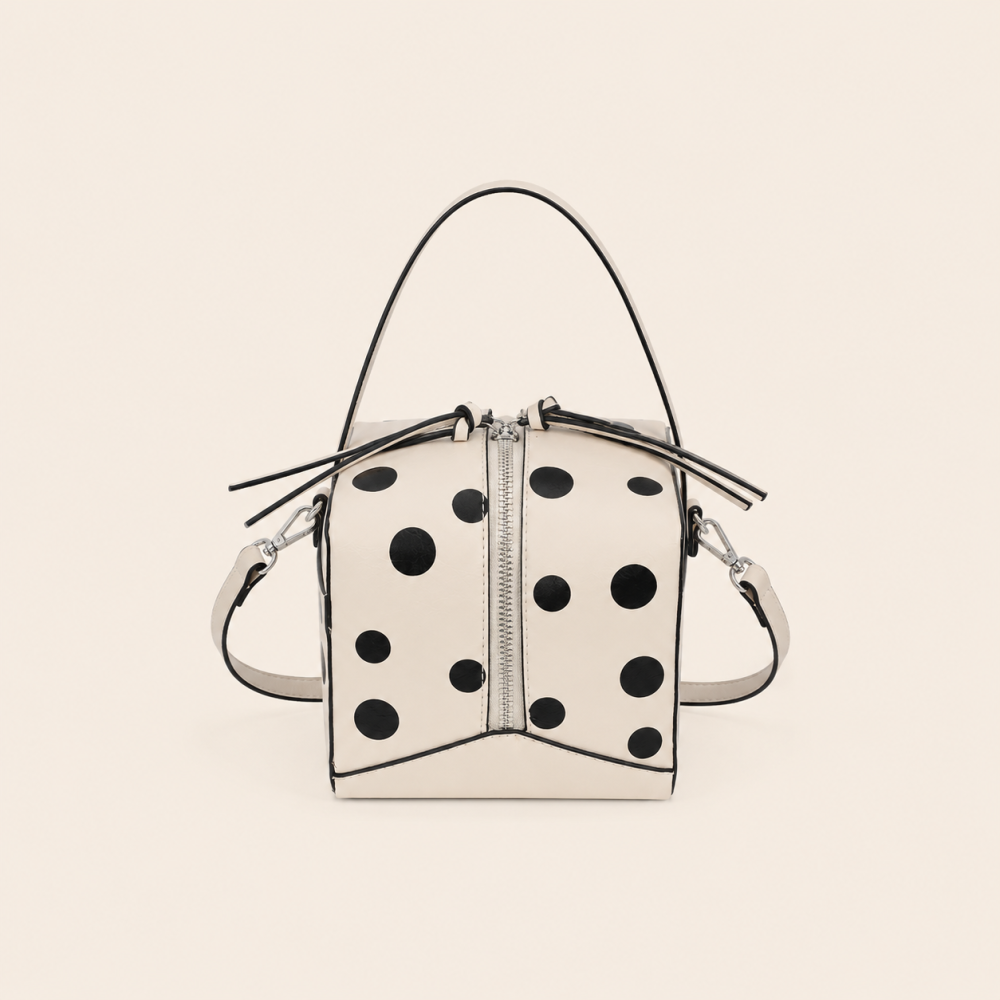 Sac Carré Pour Femme En Pu À Pois, Style Parisien Chic, Uni