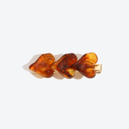 Pinces à cheveux en résine, style rétro, en forme de cœur, couleur unie dégradée, collection romantique 2